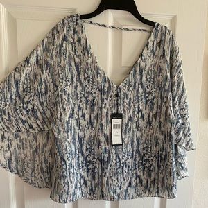 BCBG Shanah Blouse with capelet sleeves size Small